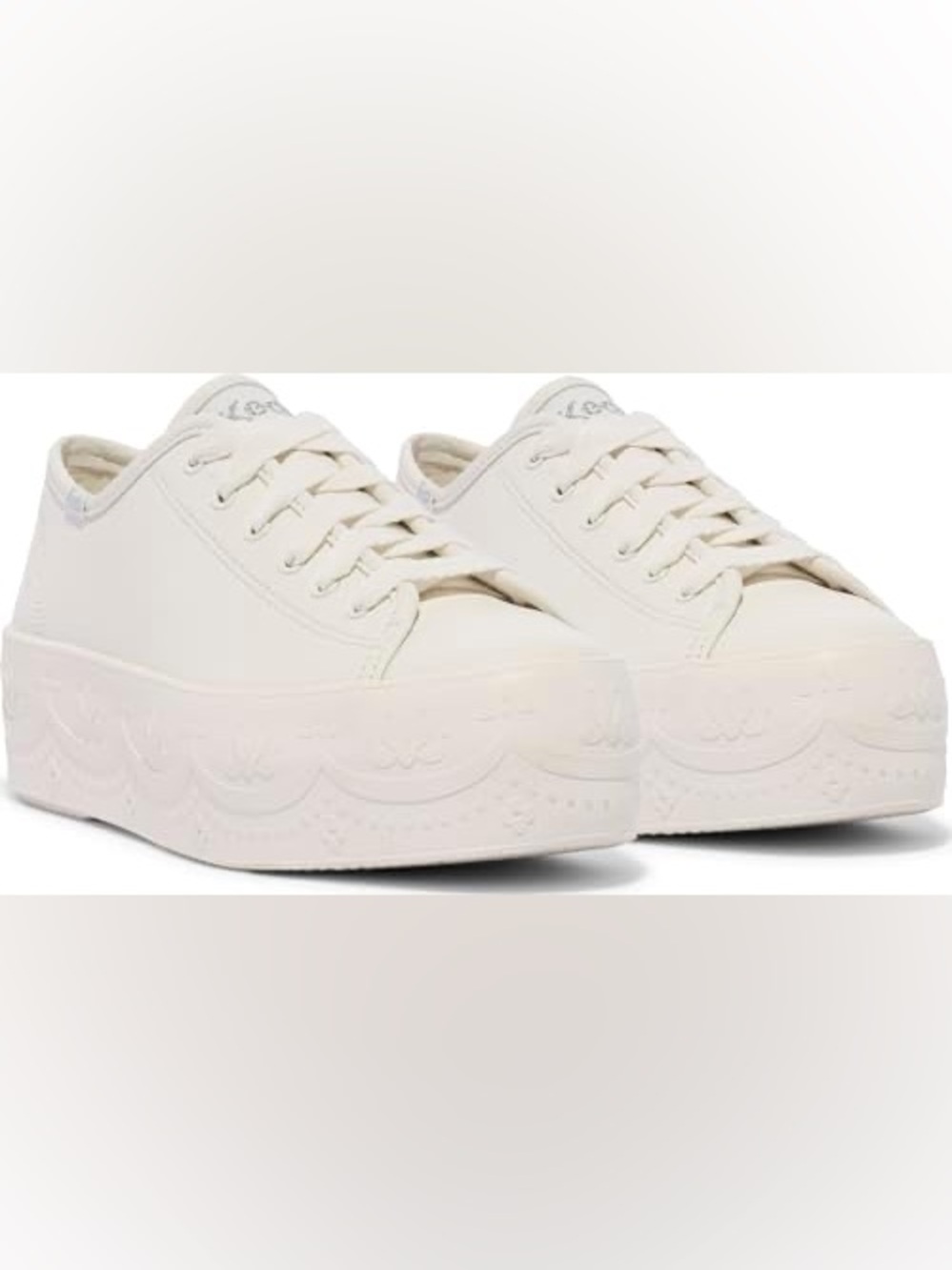 Keds triple up lace platform white sneakers